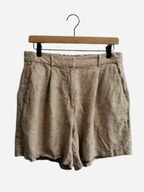 OLD NAVY-LINEN BLEND High Waist Women's Shorts in Taupe Beige